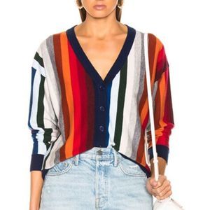 THE GREAT. Multicolor Striped Cardigan